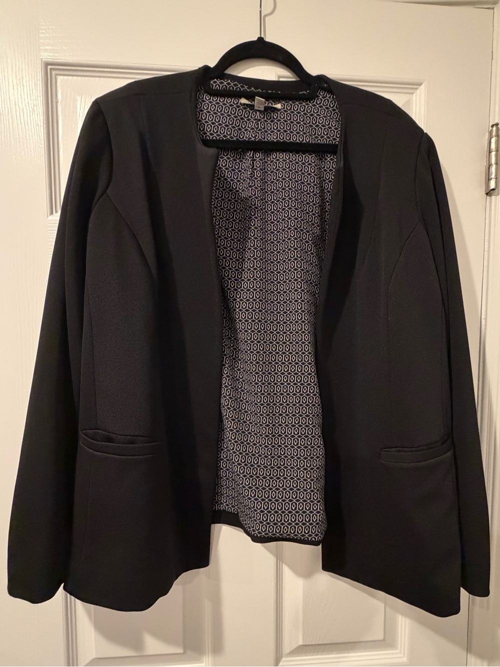 Women’s Black Open Front Blazer Jacket
